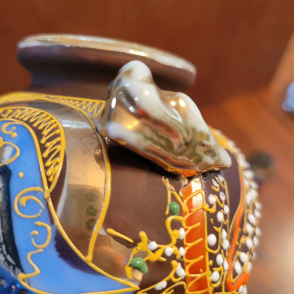 Vintage Japan Moriage Style Dragonware Vase ~ Unique & Pretty